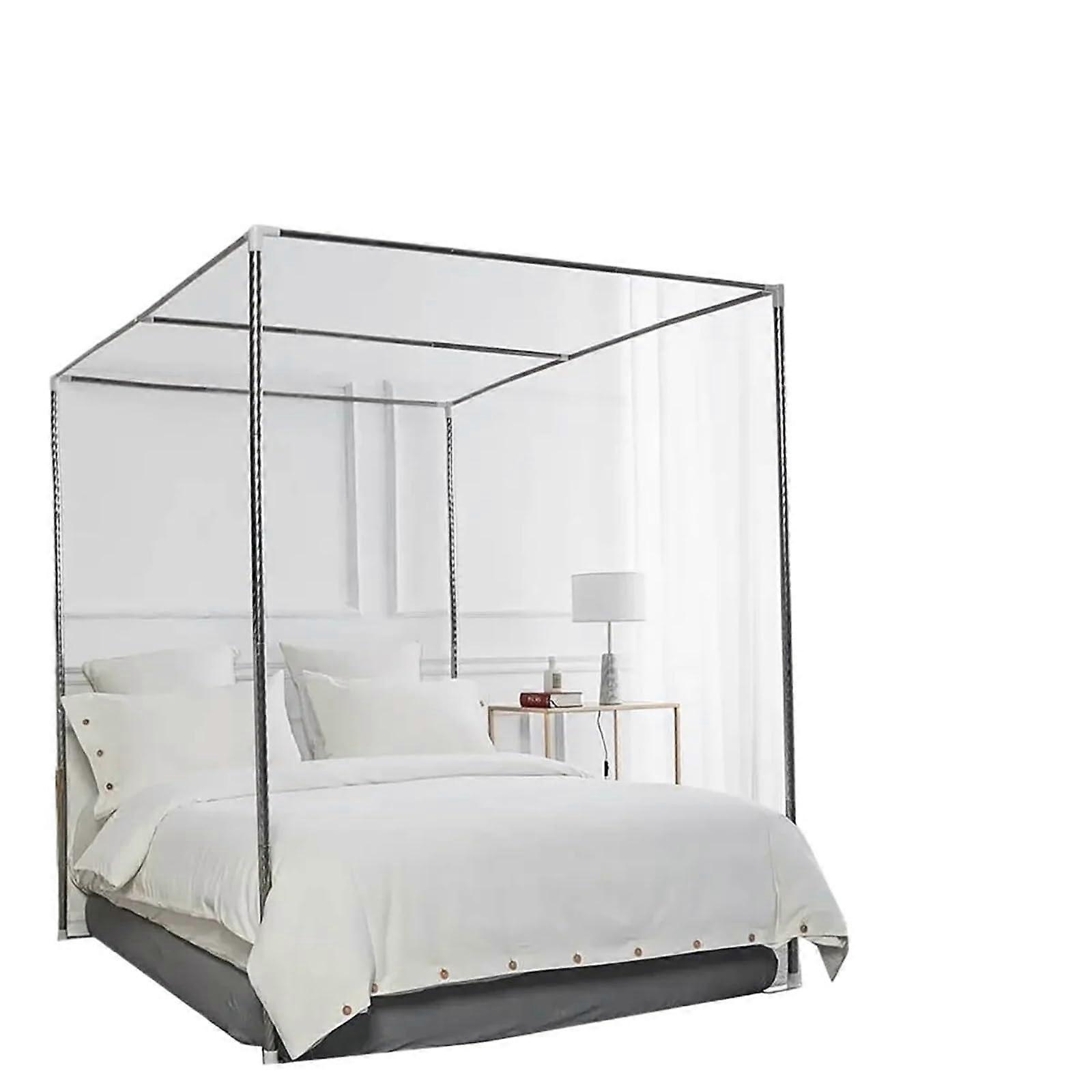 Stainless Steel Bed Canopy Frame, Mosquito Net Frame for FourPoster Beds, Easy Installation (2.0m x 2.2m)