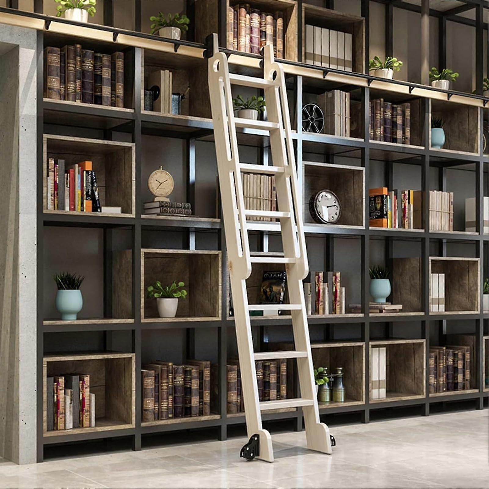 3.3 ft to 24 ft Sliding Ladder Library, Hardware Kit, Floor Roller with Brake