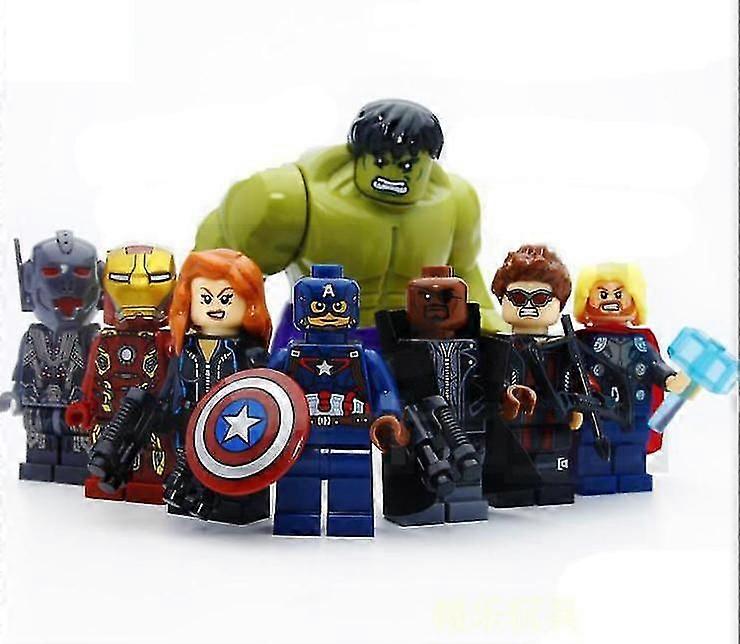 8pcs المنتقمون الأبطال الخارقين مصغرة كتل البناء اللعب