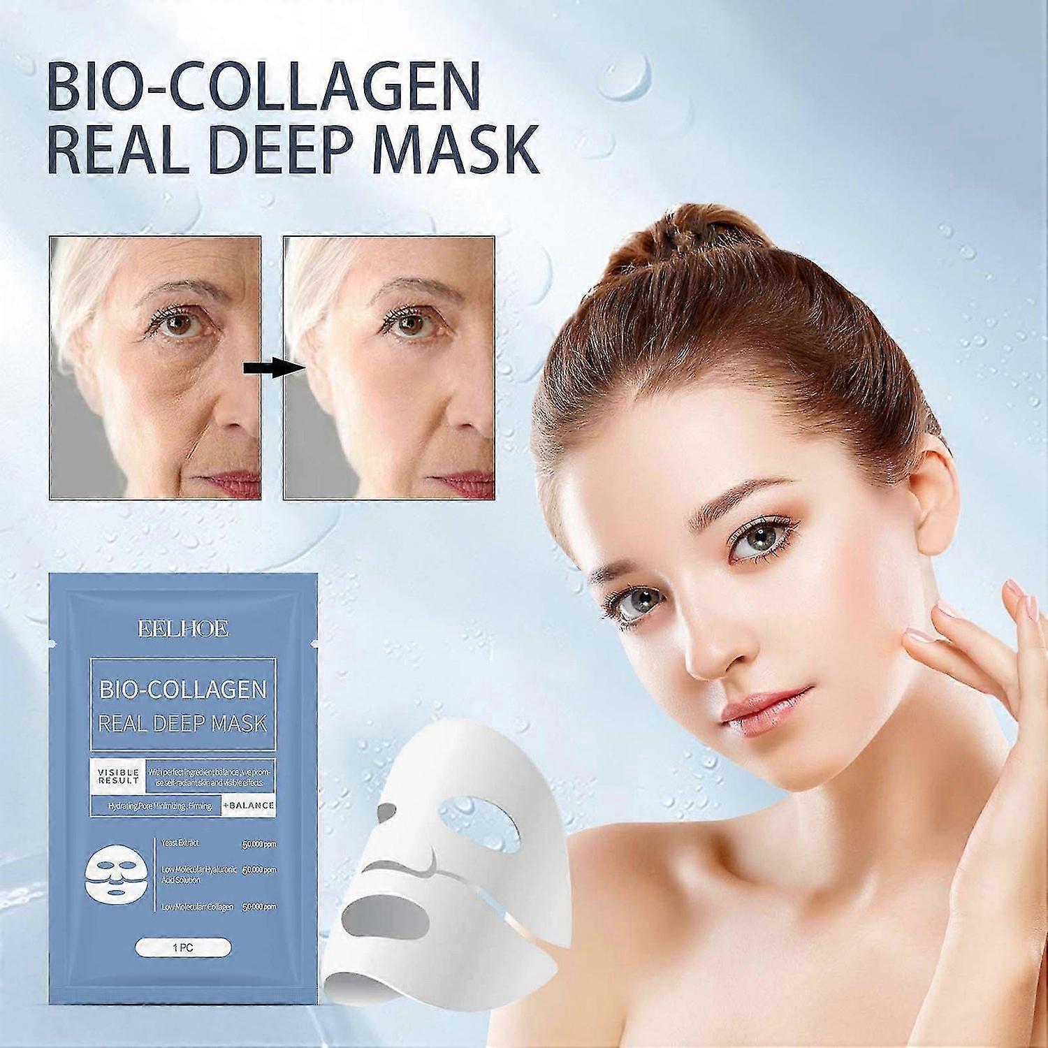Bio Collagen Face Mask, Bio-Collagen Real Deep Mask, Deep Collagen Anti Wrinkle Lifting Mask, Collag