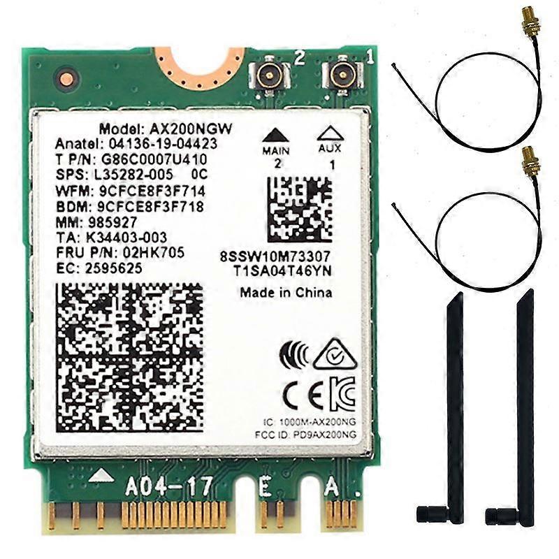 Dual band 2.4Gbps Intel Wi-Fi 6E AX200 AX200NGW 802.11ax/ac MU-MIMO 2x2 Wifi module NGFF M.2 Bluetooth