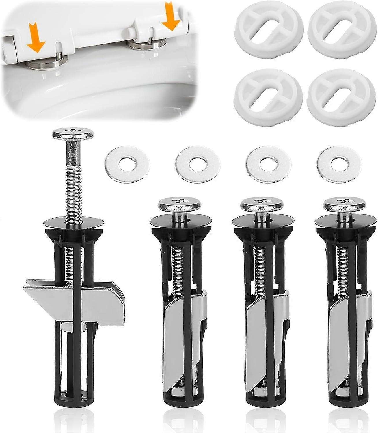 4 stk toalettsetefester, skruer, toalettsetefester