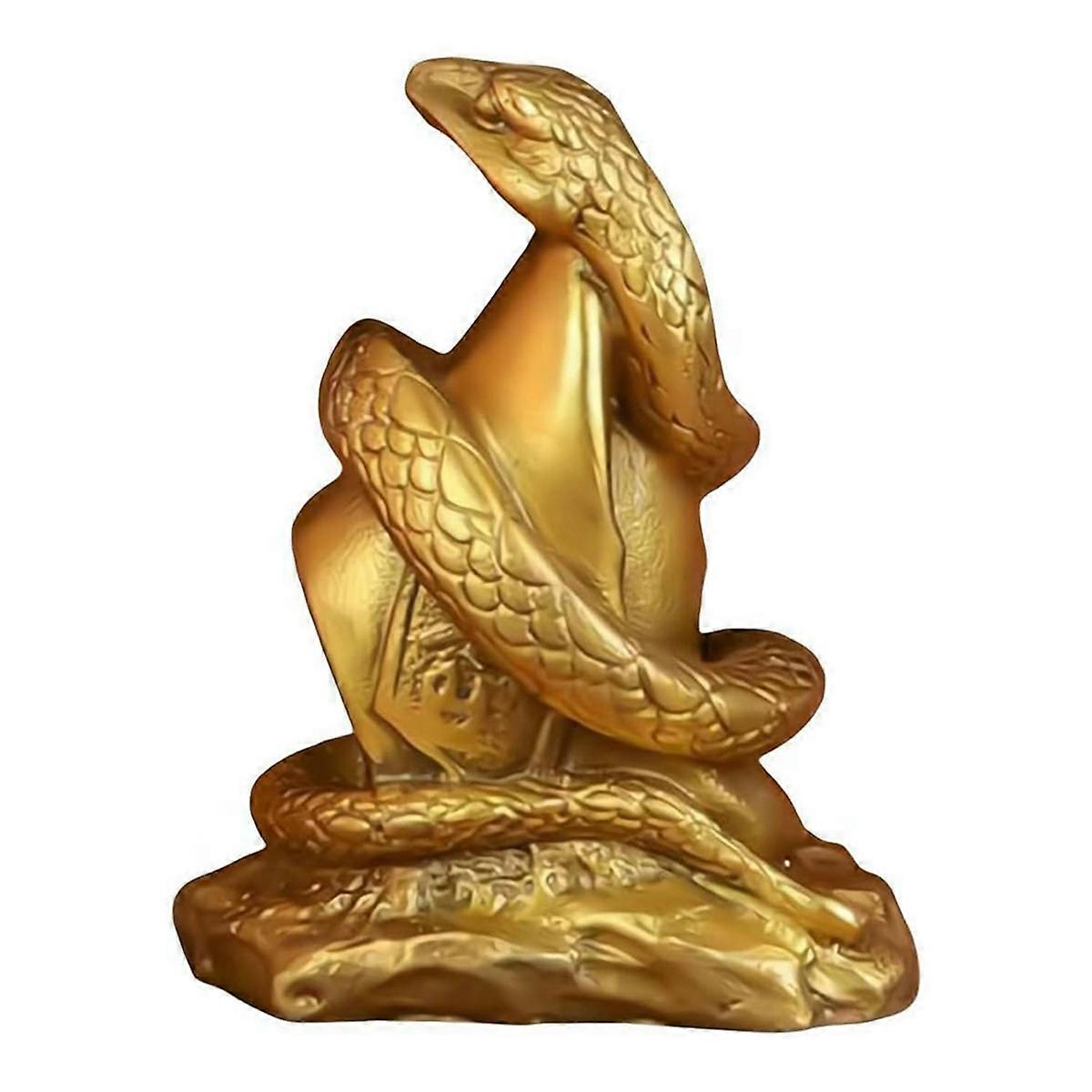 2025 Year of the Snake Resin Statue Wealth and Good Luck Ornaments Great for Home and Office Decoration