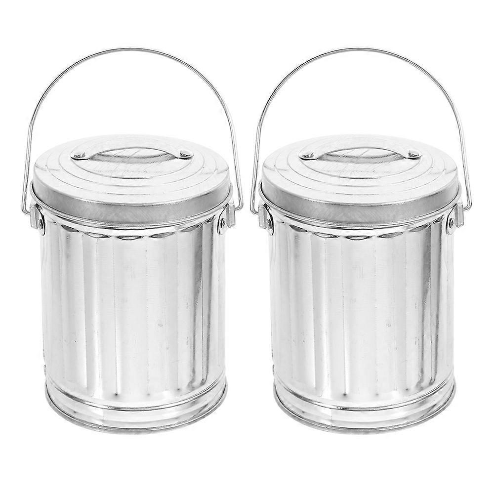 Mini Trash Cans with Lids and Handles – Compact Desktop Garbage Bins for Bedroom, Kitchen, or Office – Reusable Ashtray & Pen Holder – Easy to Clean