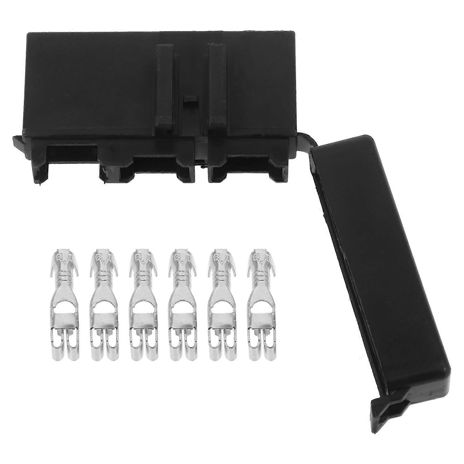 Automotive Fuse Block Utv Fuse Block Electrical Protection Rectangular Shape Black 1Pack