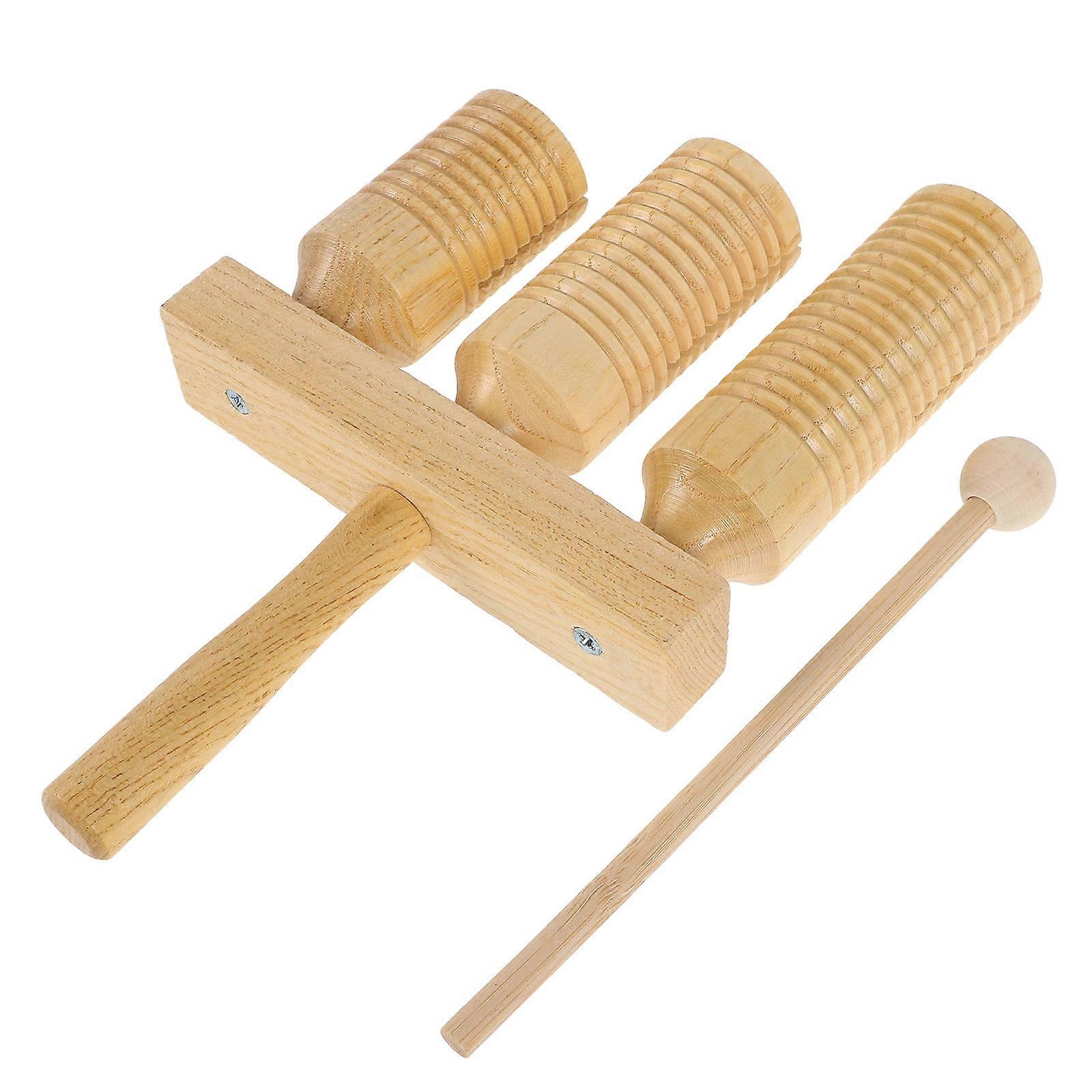 Kids Musical Instruments Wood Block Percussion Solid Construction Multi-purpose For School And Church 1Set