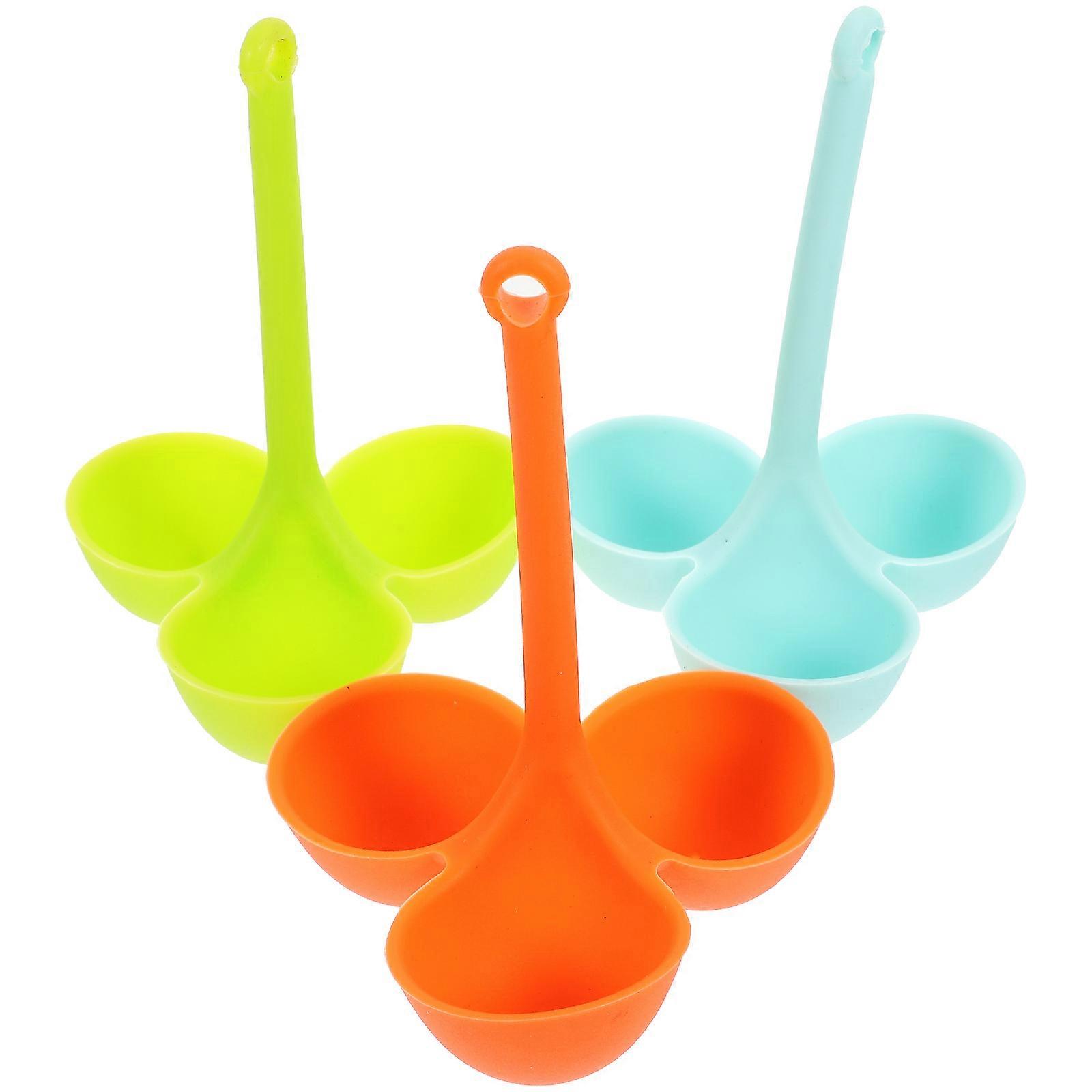 Boiled Egg Plate Egg Gadgets Three Grid Egg Holder for Boiling Cooking Eggs Durableto Use 3.9×3.9×5.7in 3Pcs