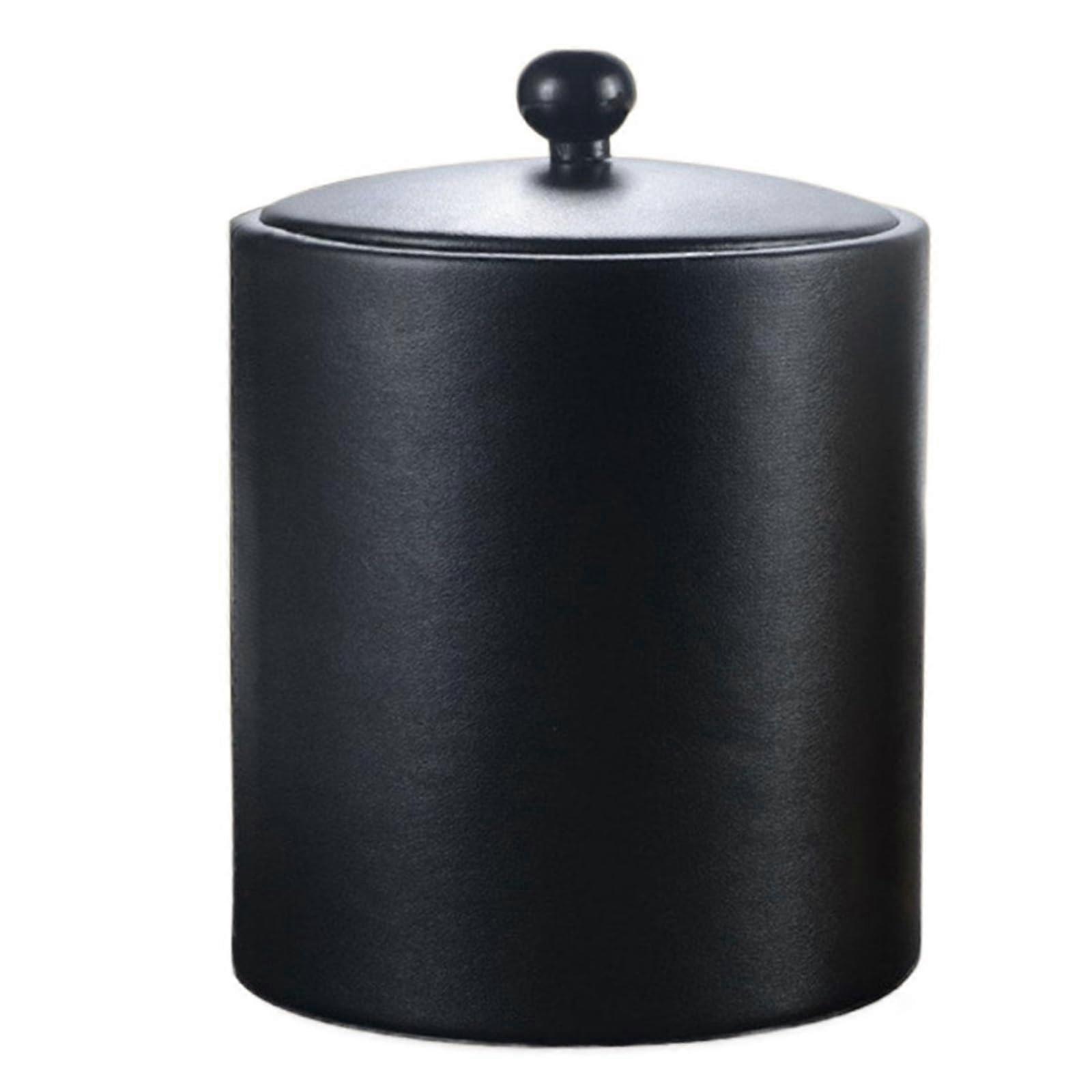 Ice Bucket Stainless Steel Insulated, Double Walled With Lid, Keeps Ice Cold For Champagne In Home Bar, Black