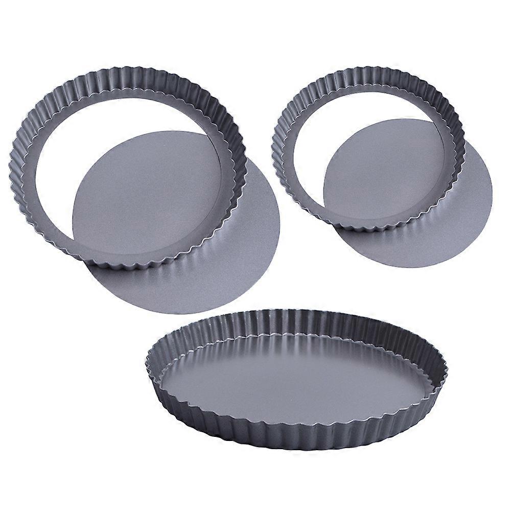 Carbon Steel Baking Mold for Cake with Removable Bottom 3Pcs Set
