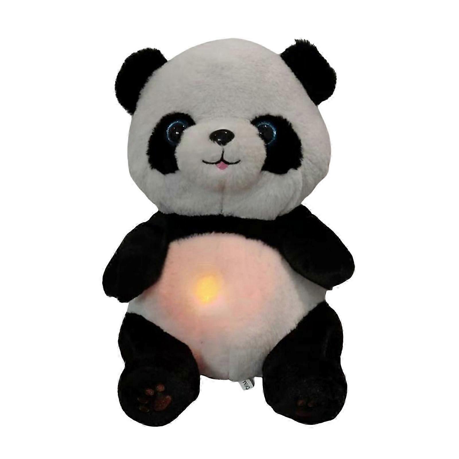 Heartbeats Breathing Sturdy Plush Panda Sleep Soother with Gentle Light and Music for Anxiety Relief Daily Use