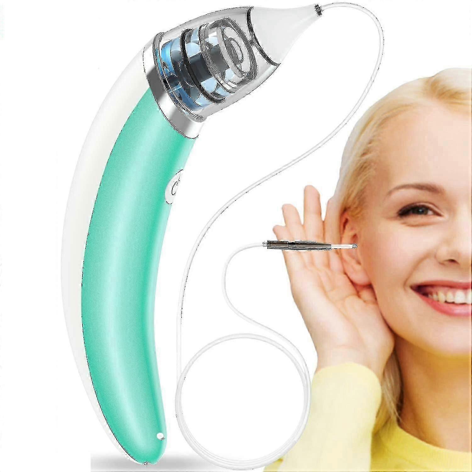 أداة إزالة شمع الأذن منظف الأذن الكهربائي مجموعة إزالة شمع الأذن الناعمة بشحن USB قابلة لإعادة الاستخدام شفط قوي مصاصة شمع الأذن 5 مستويات فراغ مجموعة 3 في 1 منظف الأذن