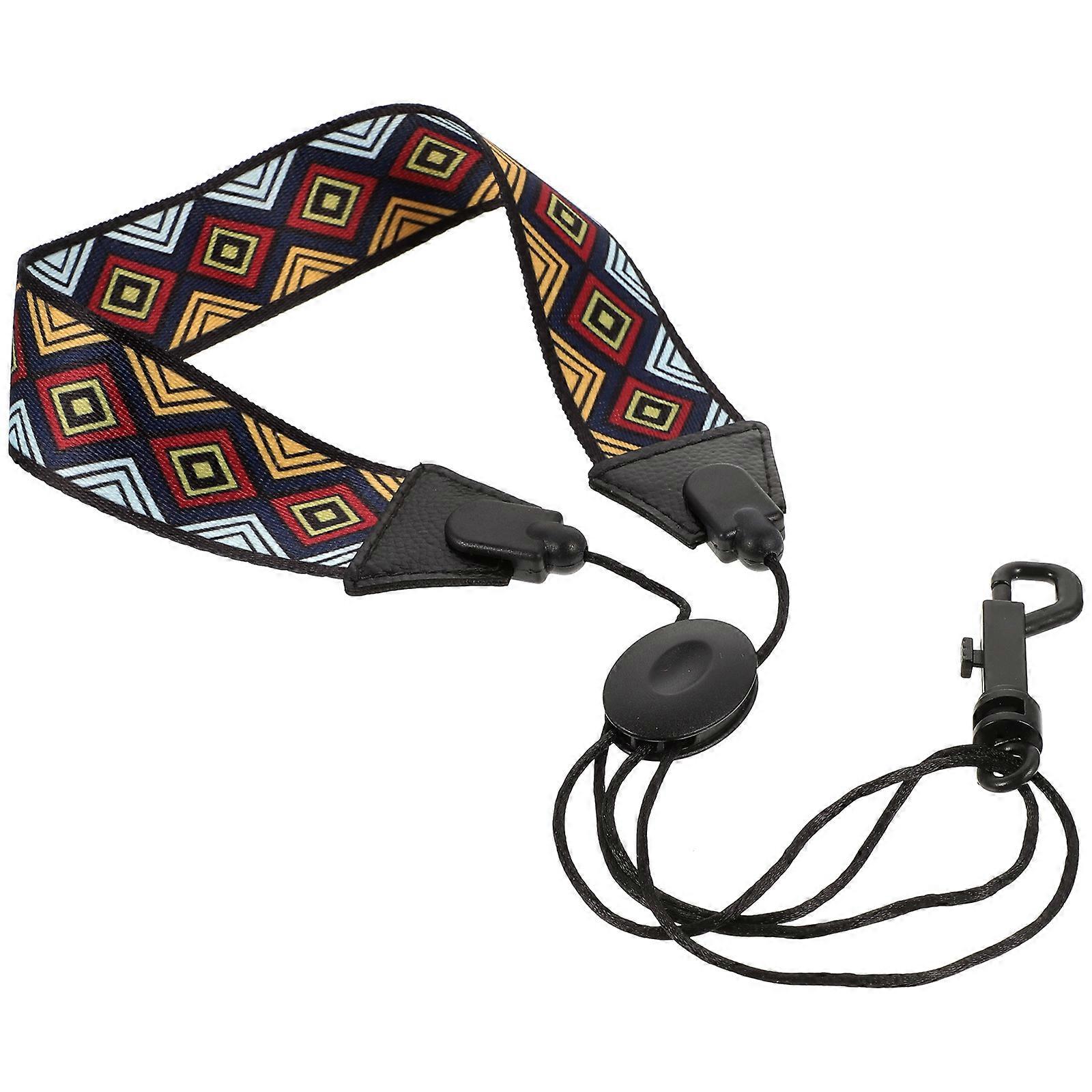 Neck Strap for Saxophone Portable Sax Accessory Leather Stitching 16.66X1.49X0.08in Pressure Reduction Convenient Installation 1Pcs
