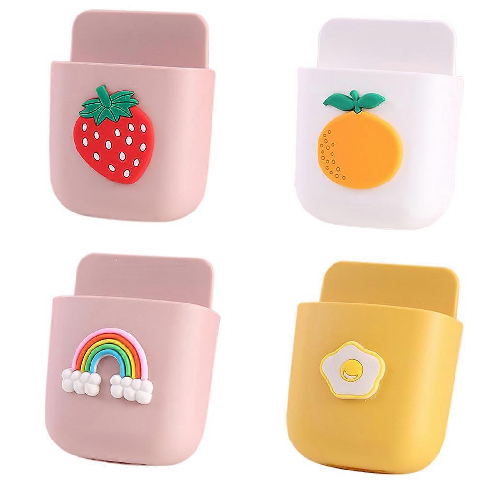 4Pcs Punch Free Cartoon Storage Boxes Wall mounted Sundries Boxes Storage Cases