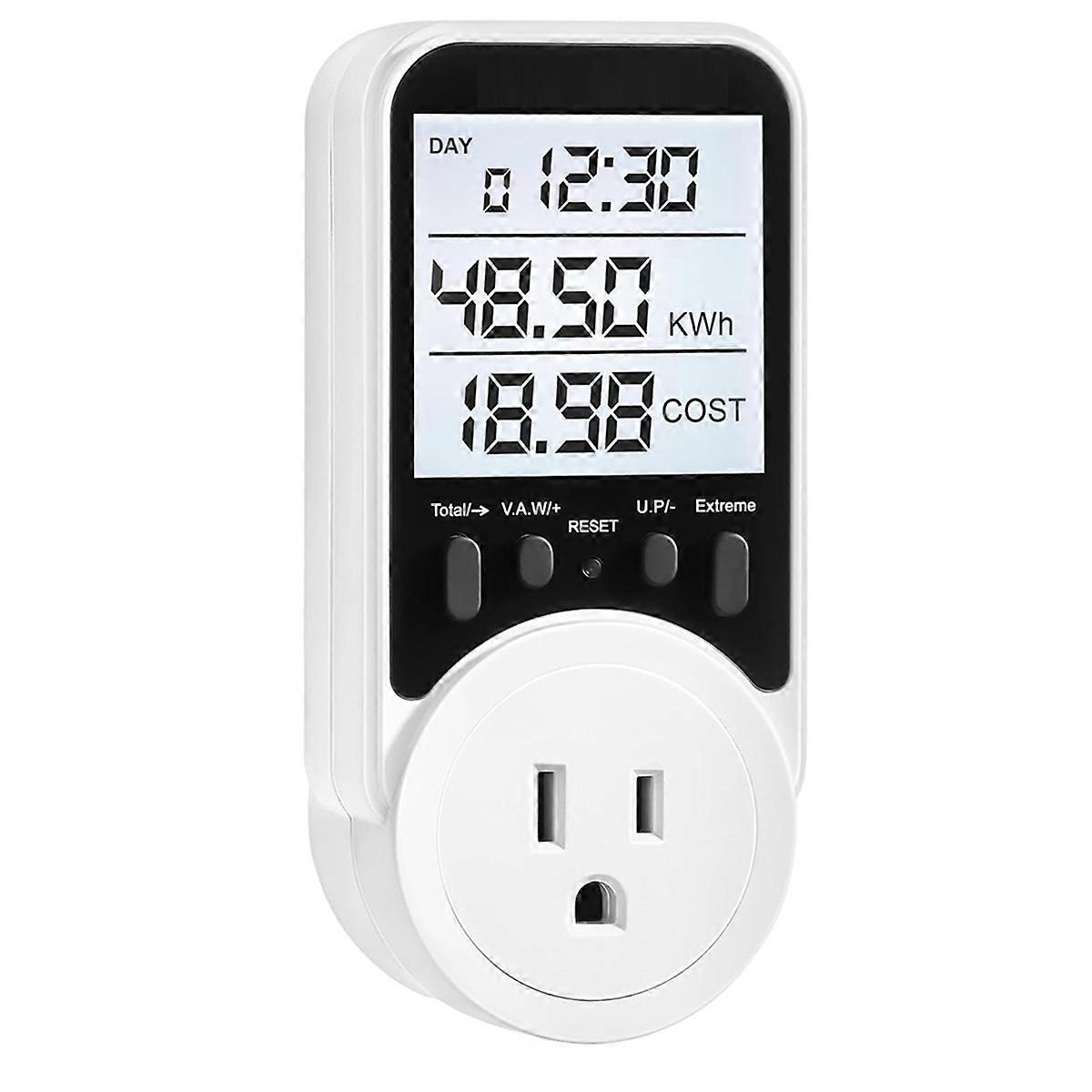 Backlit Large Display, Electricity Usage Monitor US Plug