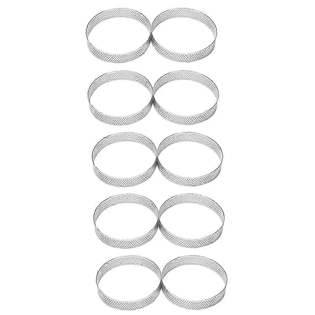 10 Pcs 10cm Circular Tart Rings & Mousse Molds - Durable Kitchen Baking Tools for Perfect Tart Shells and Desserts