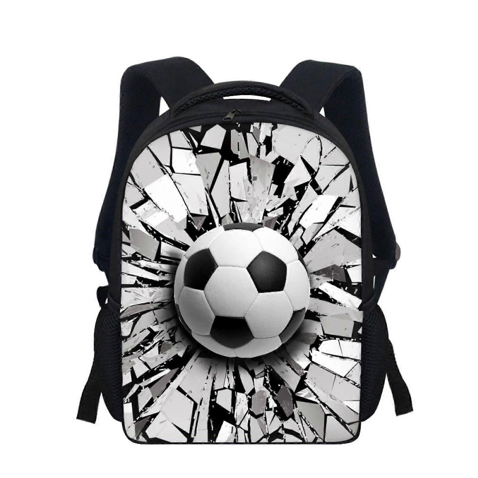 Backpack 2025 Football Pattern, Lightweight Kids Backpack With Camera Insert, Organizer, White, One Size