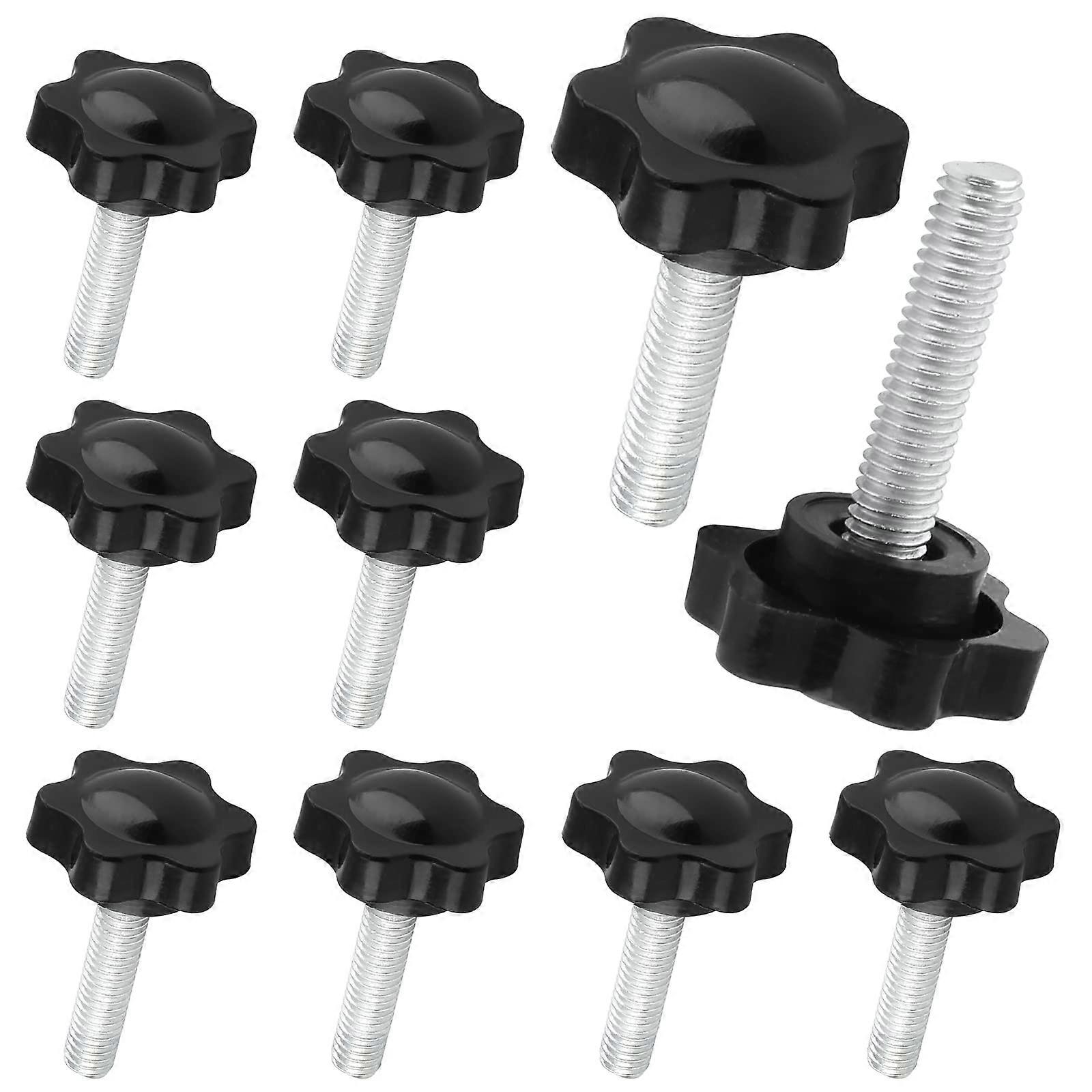 10pcs M6 x 25mm Threaded Thumb Screw Replacement Star Hand Knob Clamping Screws