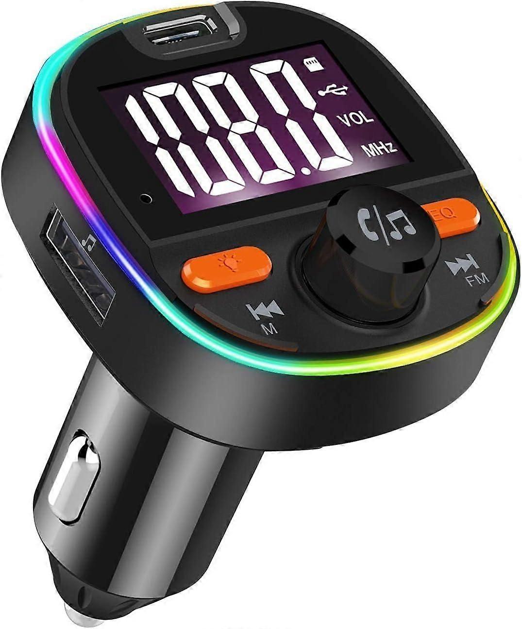 Car FM Transmitter Bluetooth Car Radio Adapter Hands-Free Car Kit with PD3.0