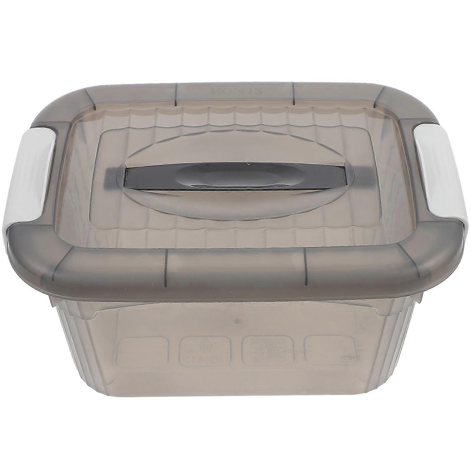 Compact Semi Transparent Storage Box with Lid – Multi Purpose Plastic Organizer for Home, Bedroom, Kitchen, Bathroom and Small Spaces – Easy Assembly