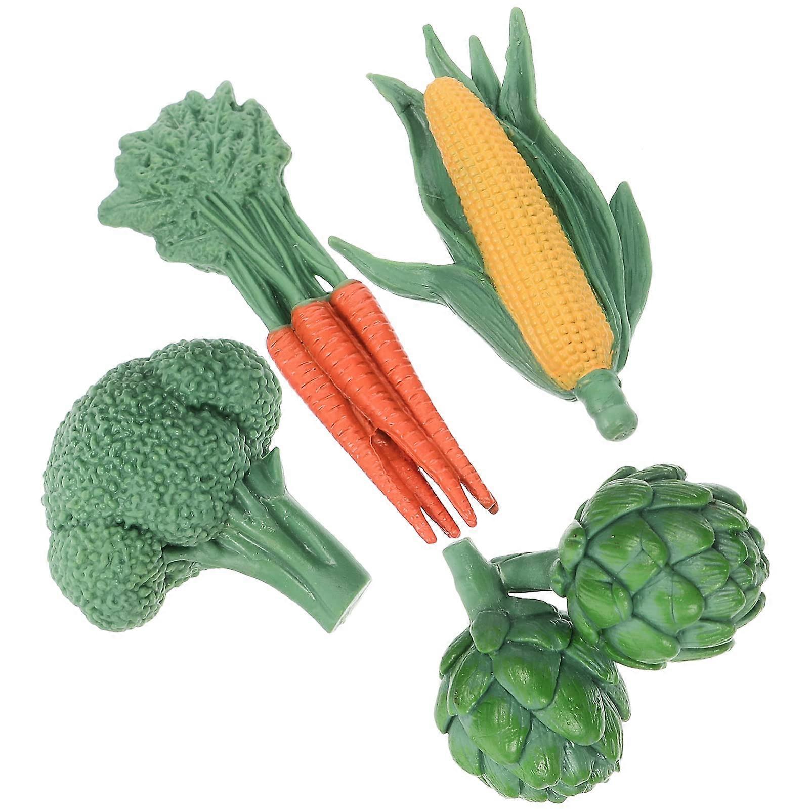 Artificial Vegetable Model Set - 4 Pieces Realistic Fake Vegetables for Restaurant Decor, Teaching Aids, and Event Props