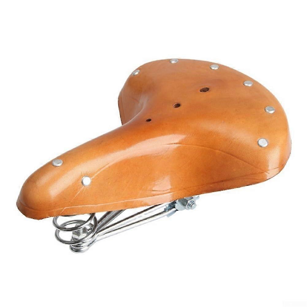 Longlasting bicycle saddle made of cowhide leather with ergonomic design for ultimate riding comfort.