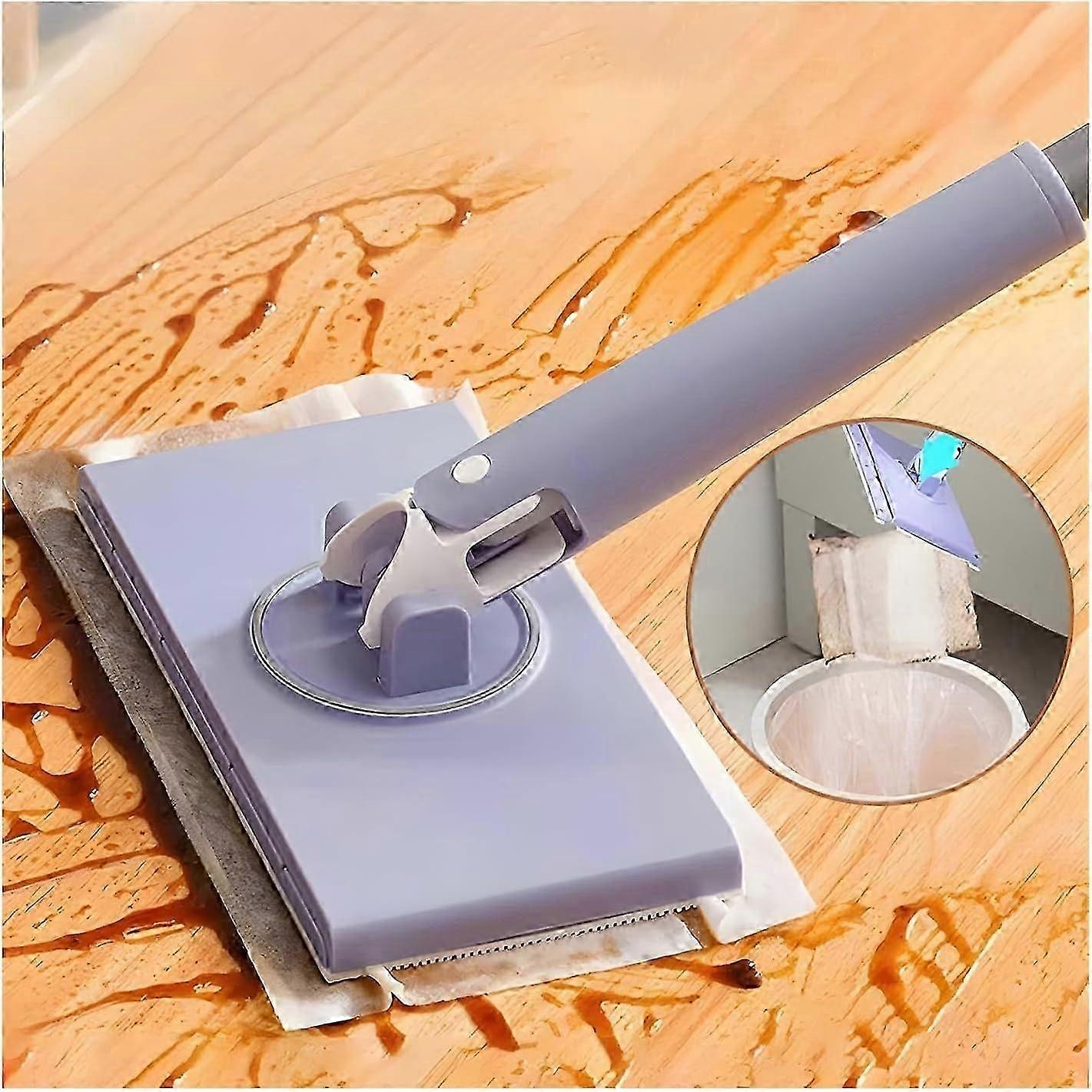 Automatic Cloth Changing Mini Mop, Push-Pull Handle Hands-Free Mini Mop Compatible Face Towels Disposable Wipes, 360 Rotating Head Mini Mop