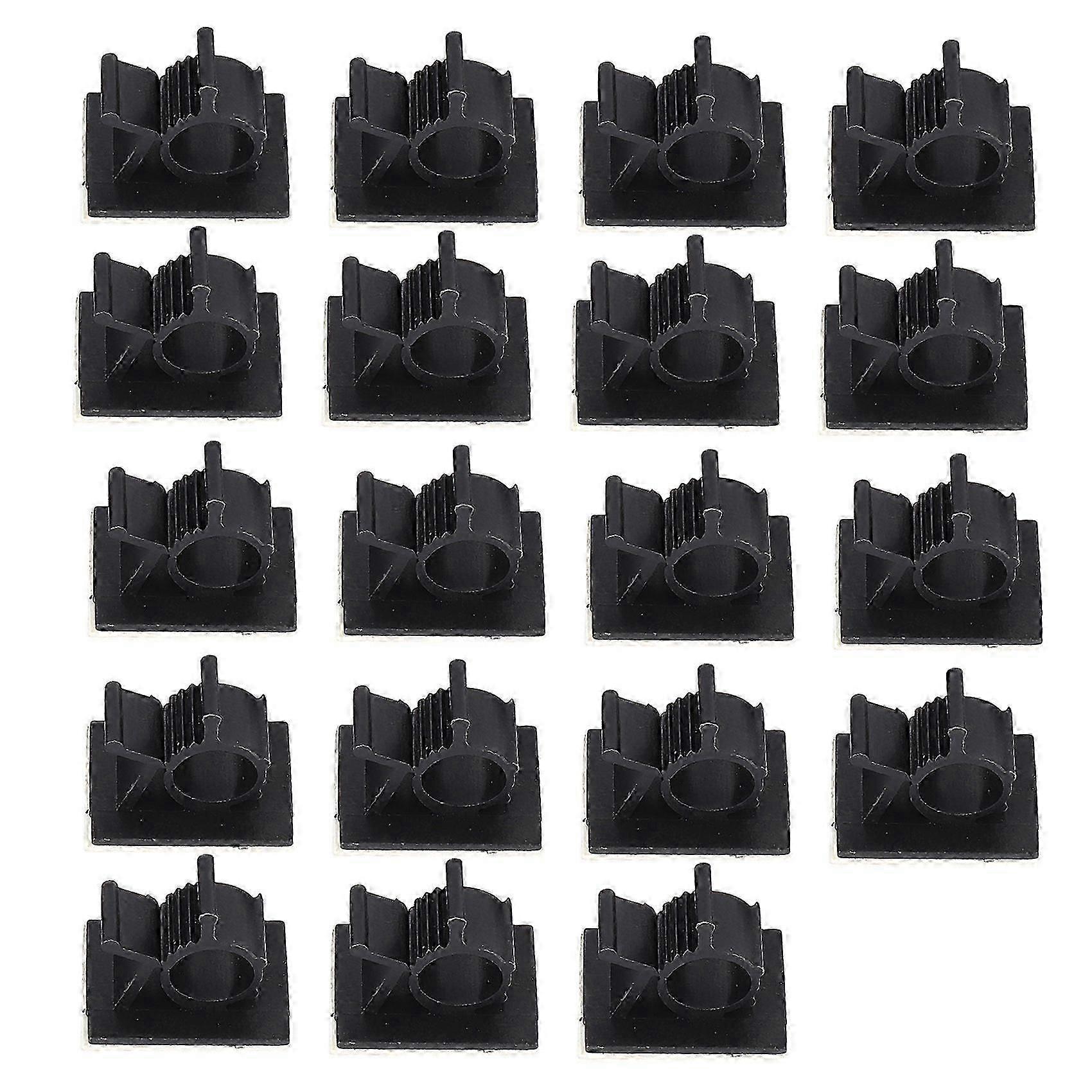 20Pcs Black Adjustable Plastic Cable Clamps Self Adhesive Car Cable Clips Wire Organizer