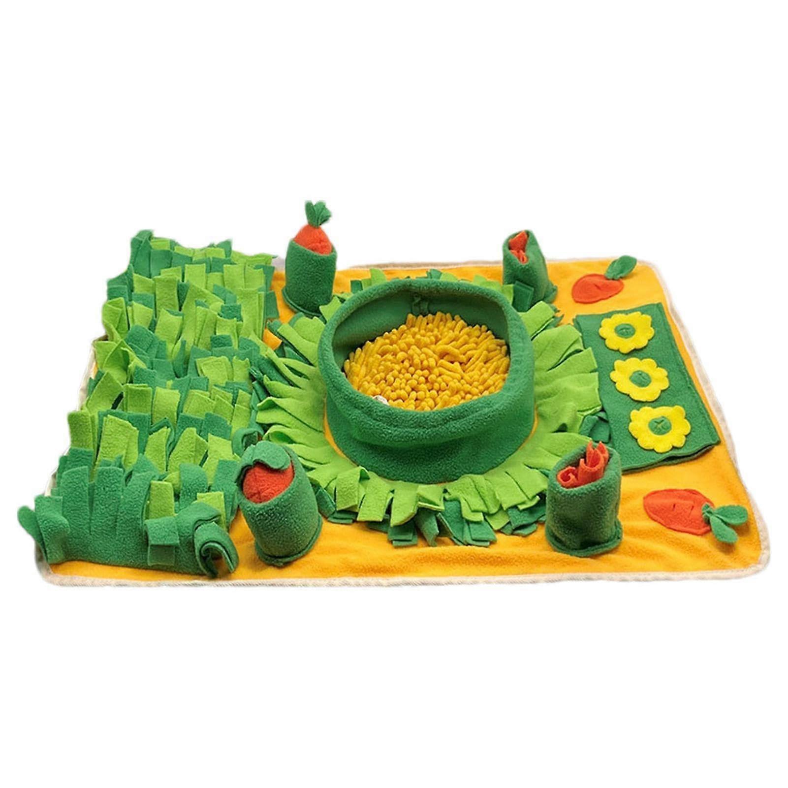 Dog Activity Mat, Snuffle Mat for Dogs, Interactive Pet Toy for Food Search, Includes 2 Squeaky Carrots, Durable Design