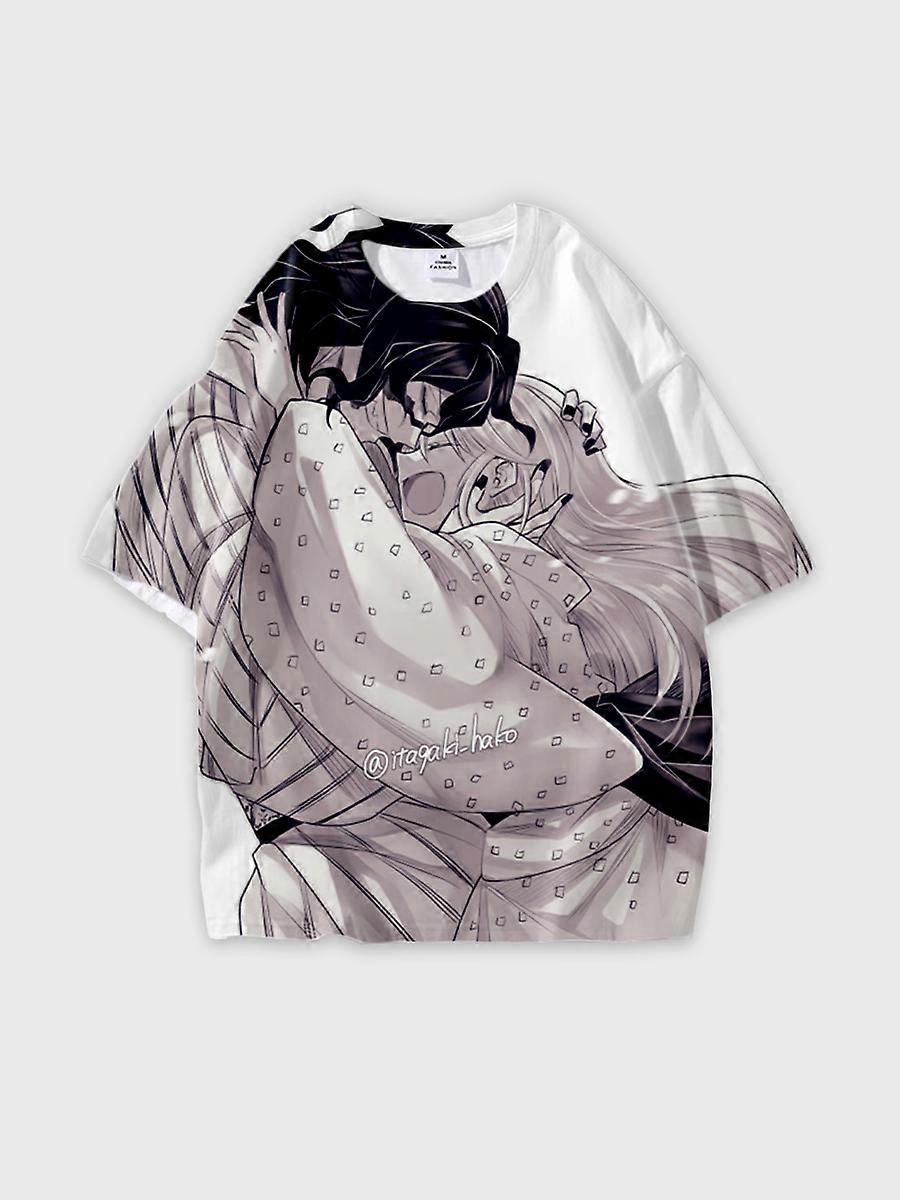 T-shirt round neck Character Pattern loose short sleeve P679