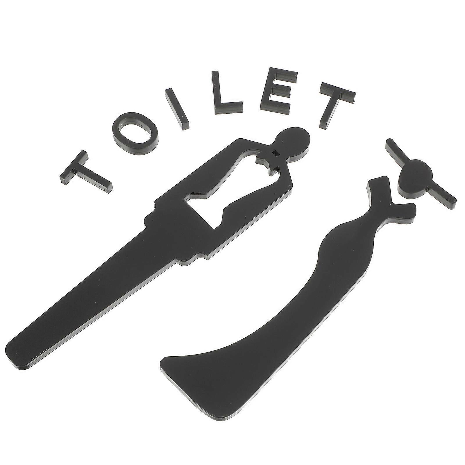 Unisex Bathroom Sign Acrylic Gender Symbols Self Adhesive Toilet Door Sign For Home Office Hotel Minimalist Restroom Decor