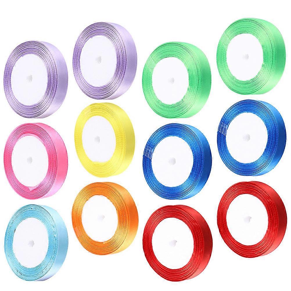 Multi-Function Package Ribbon Solid Color Design DIY Making Assorted Color 9.00X9.00X1.50CM 15 Rolls