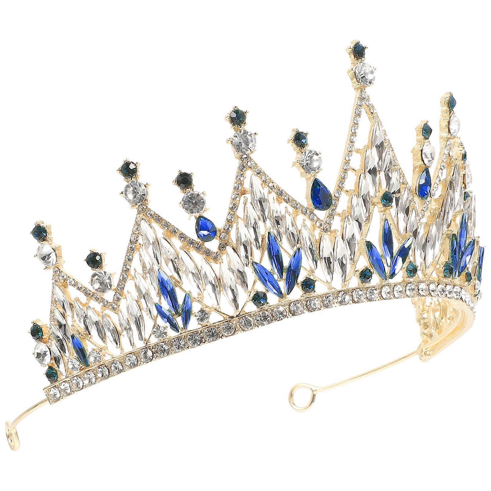 Rhinestone Crown Shape Headpiece For Women Wedding Elegant Dressing 1Pack