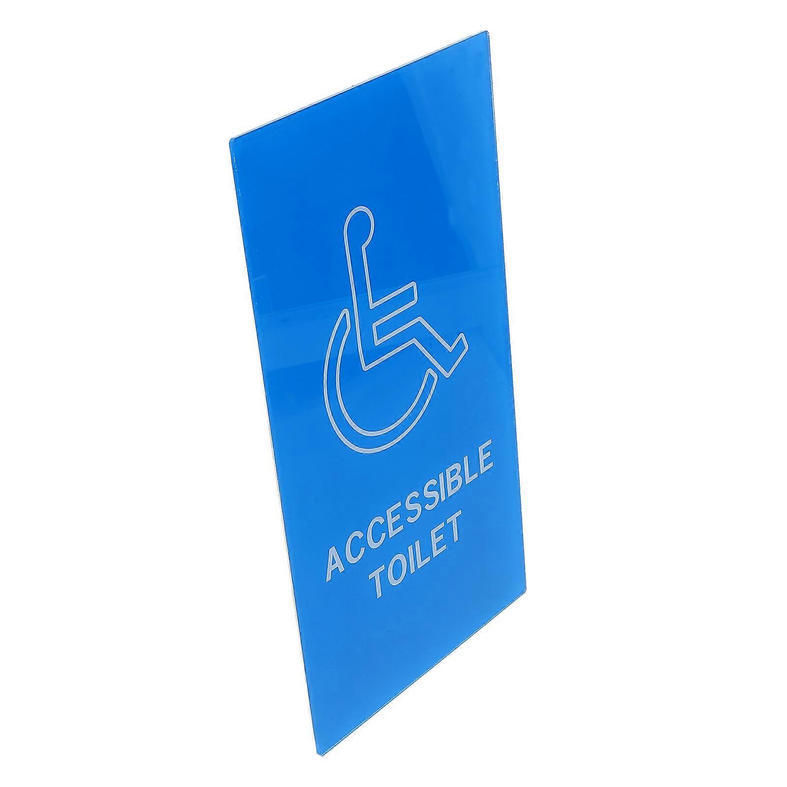Behinderten-WC-Schild aus Acryl, blaues Material