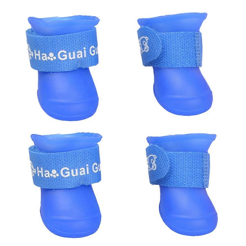 Waterproof Dog Boots Pet Protective Boot Rubber Anti-slip Waterproof Wet and Mud Places 1Set