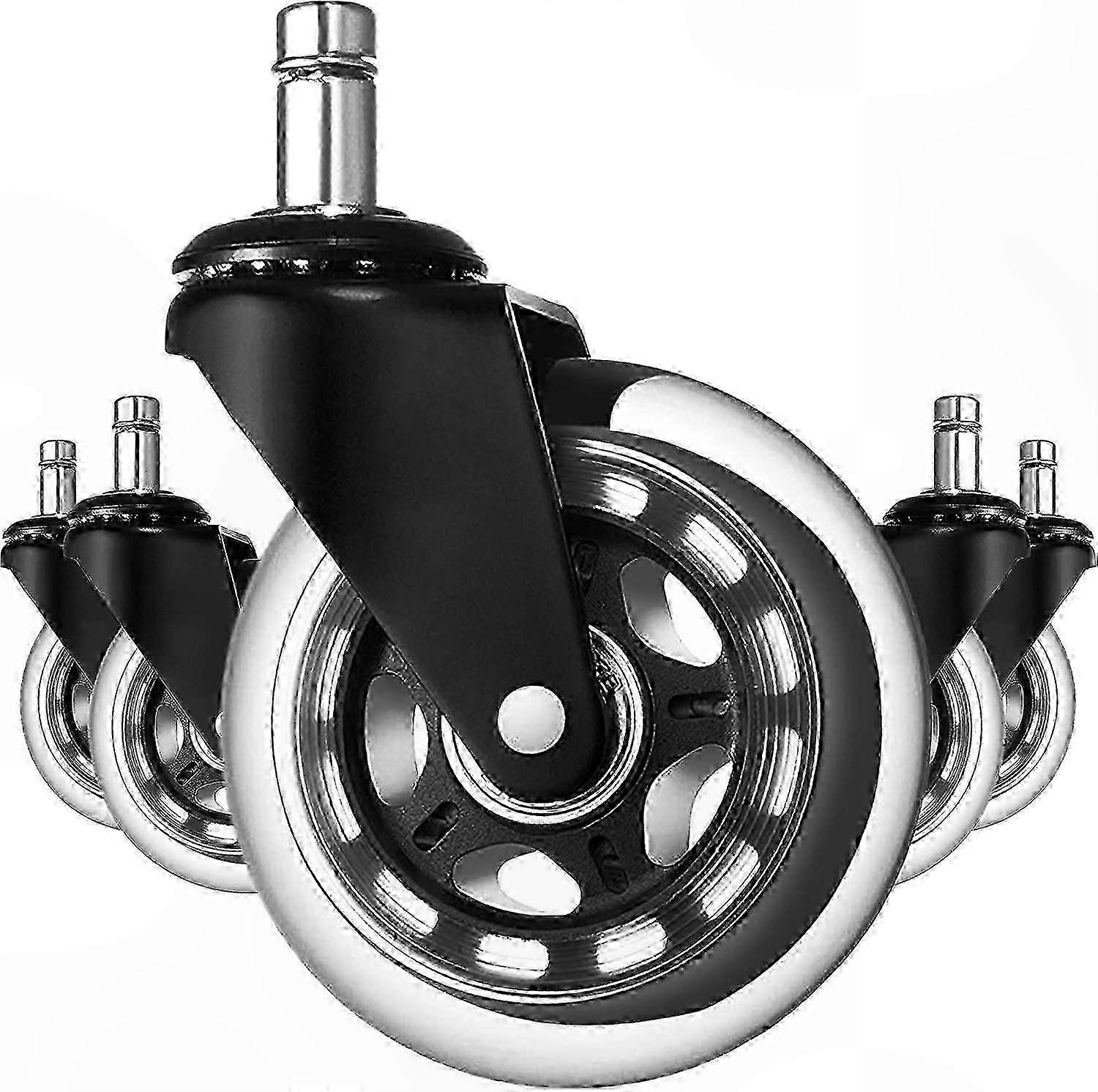 Silent Replacement Casters for Office Chairs, 5-Pack Universal Wheels with Abrasion Resistance for Smooth Rolling