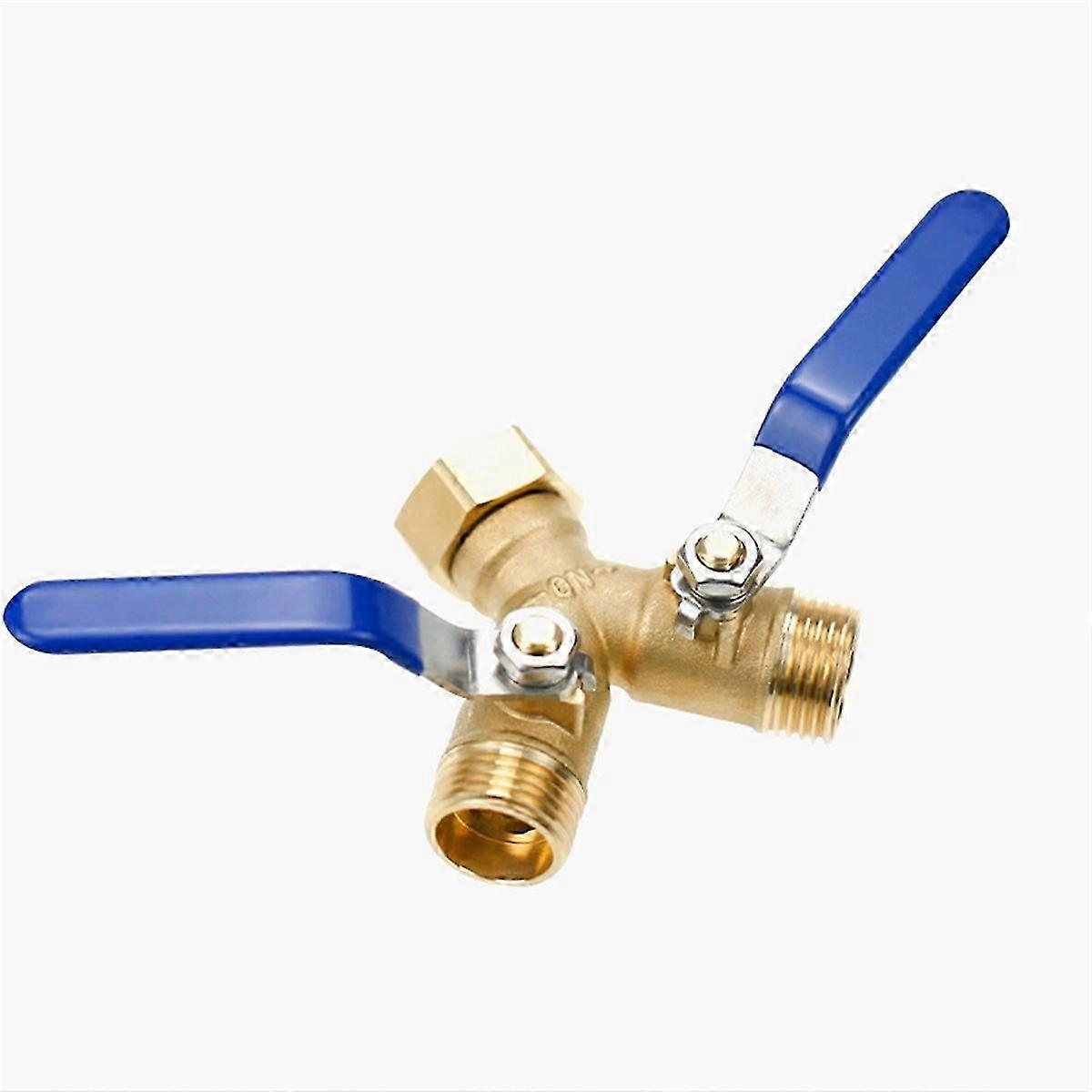 Heavy Duty Hose Y Splitter with Shutoff, 2 Way Splitter for Garden Hoses, 3/4 Inch GHT Threads