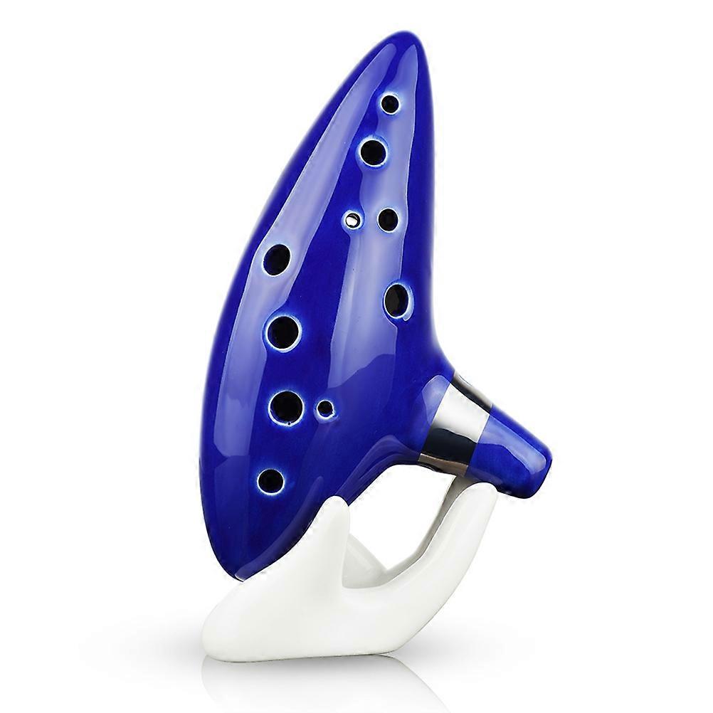 Ceramic Hand-Shaped Ocarina Display Stand for Music Lovers White Color Decoration Fits
