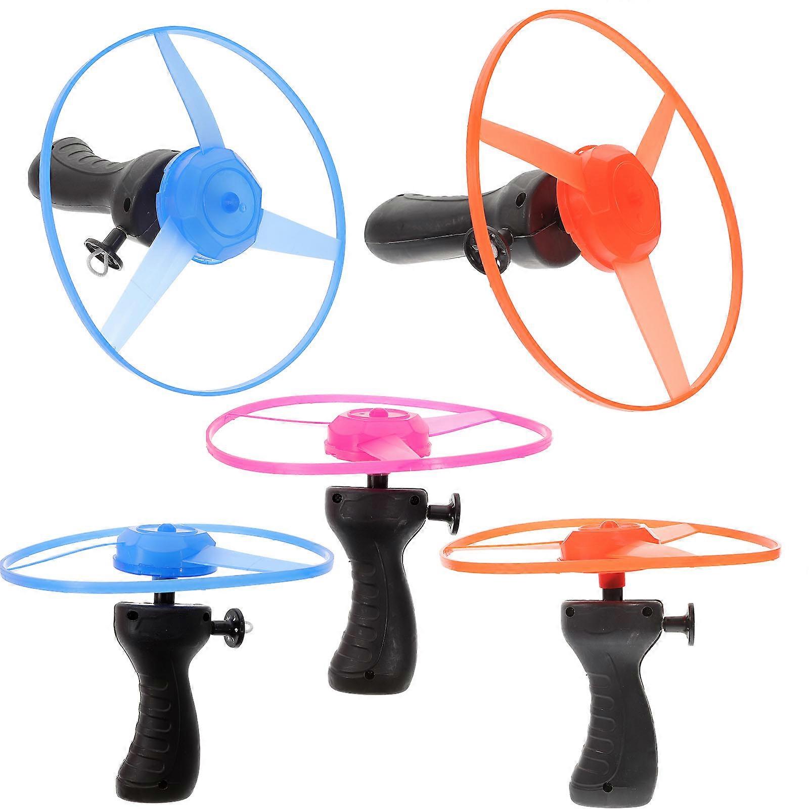 Mini Flying Discs 5Pcs Launcher Set for Children Outdoor Play and Family Fun Activities