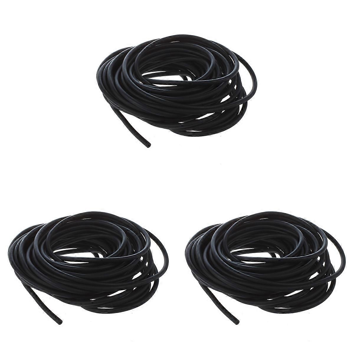 3X Tubing Exercise Rubber Resistance Band Catapult Dub Elastic, Black 10M
