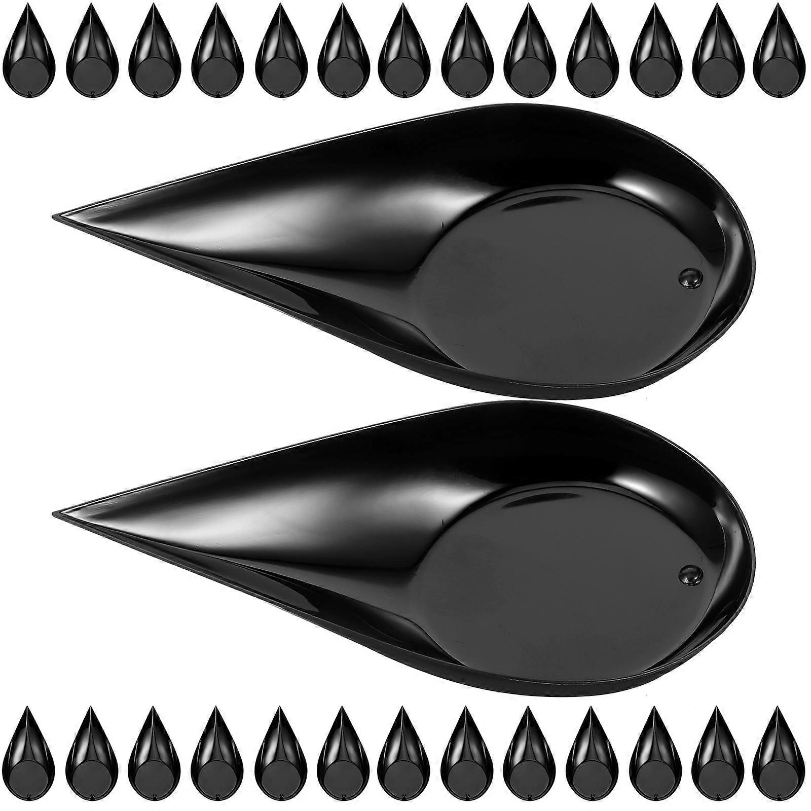 Black Dessert Tasting Plates for Party with Creative Water Drop Design and Proper Capacity 100pcs