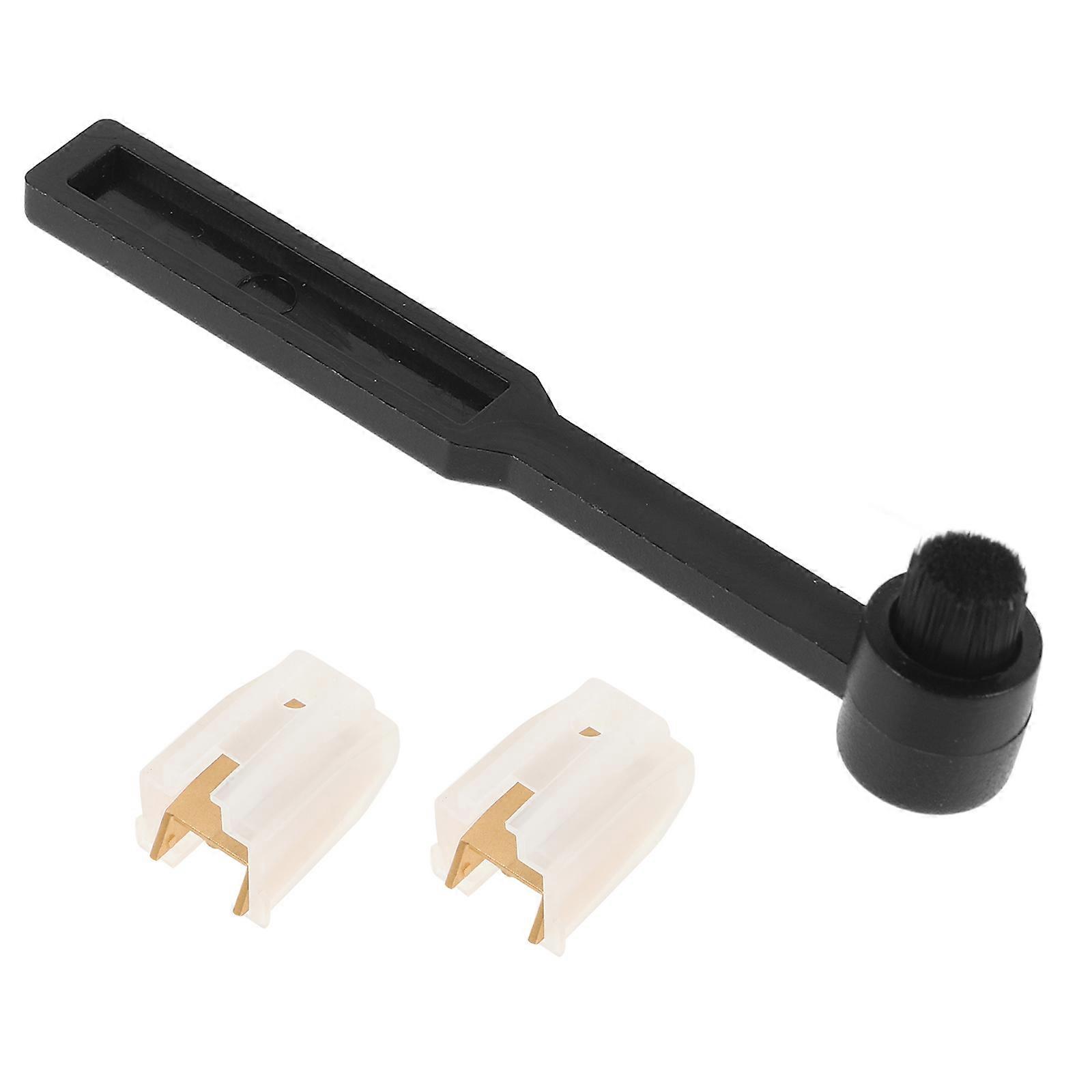 1 Set Record Player Needle Replacement and Cleaning Brush for Turntable Phonographs