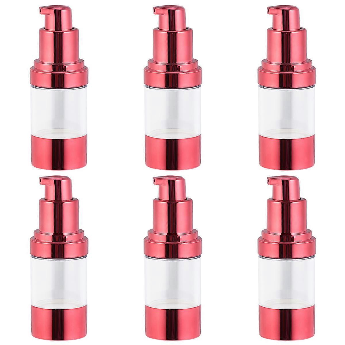 Cosmetic Storage Bottle 15ml Plastic Lotion Bottles For Daily Life And Travel Elegant Red Design With Good Sealing Performance 6Pcs