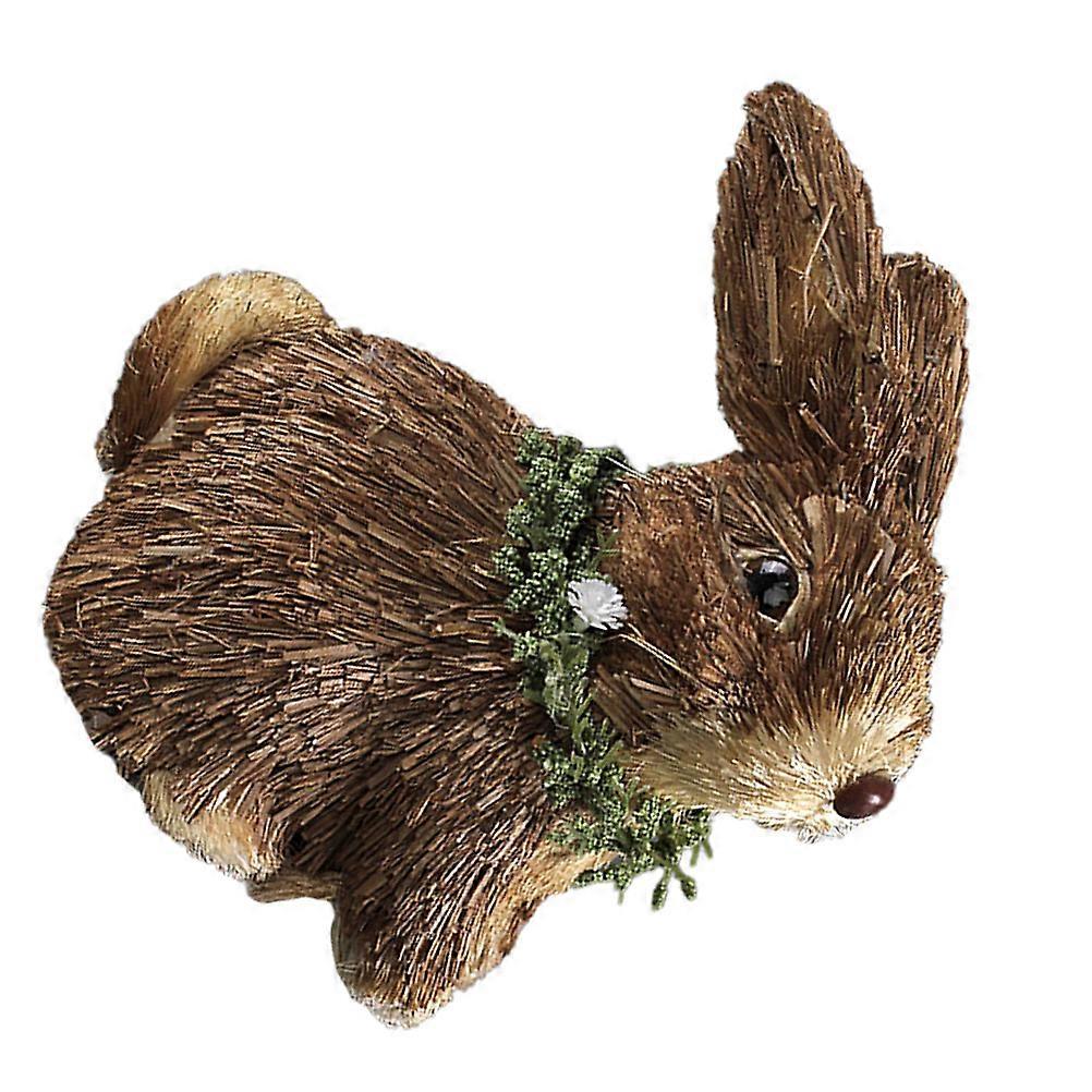 1Pc Hand woven Rabbit Adornment Emulation Desktop Decor Easter Ornament