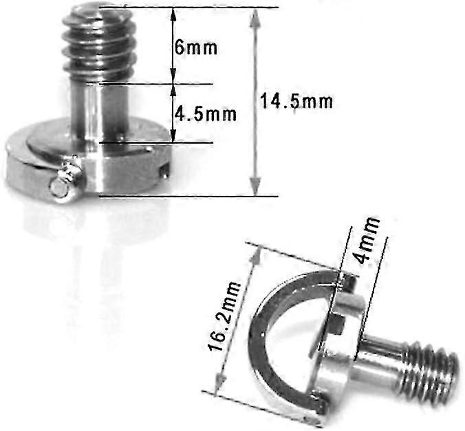 Quick Release Screw (5pics) 1/4' Fixing with D Shape Ring for Camera, Tripod, Monopod, Quick Release Plate - 1611