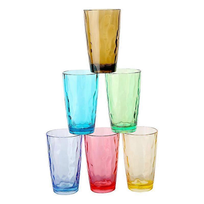 330/420/470 ml Colored Plastic Cups Reusable Drinking Glasses for Picnic Party 6 Set