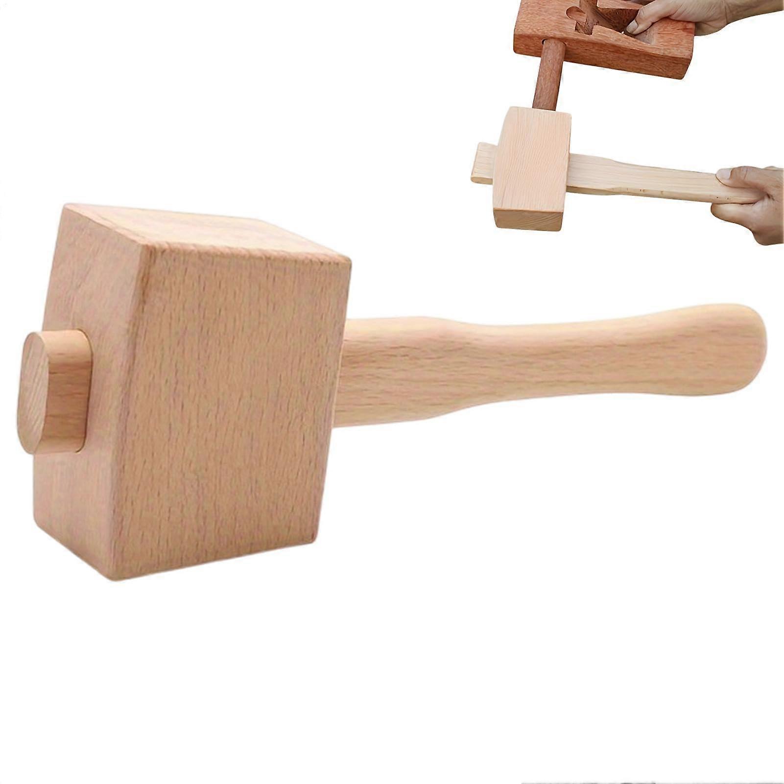 Beechwood mallet, ice hammer, multifunctional carpenter's hammer – hand tool for woodworking, portable beechwood carving mallet for carpentry.