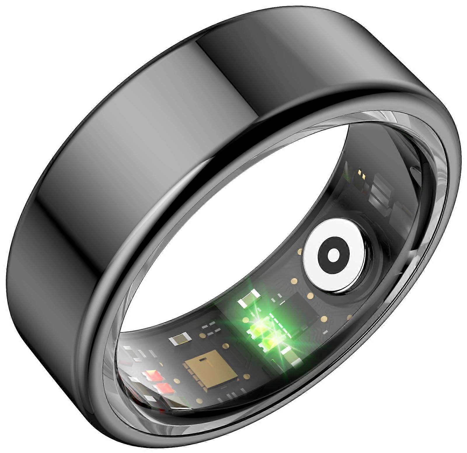 Smart Ring Fitness Tracker IP68 Waterproof Pedometer Heart Rate Sleep Android iOS Dark Gray