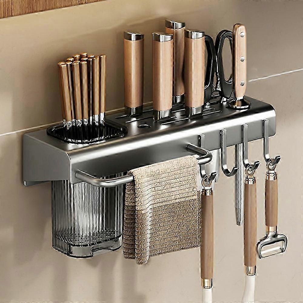 30cm kitchen storage rack wall mounted spice rack knife storage towel rack multifunctional rack