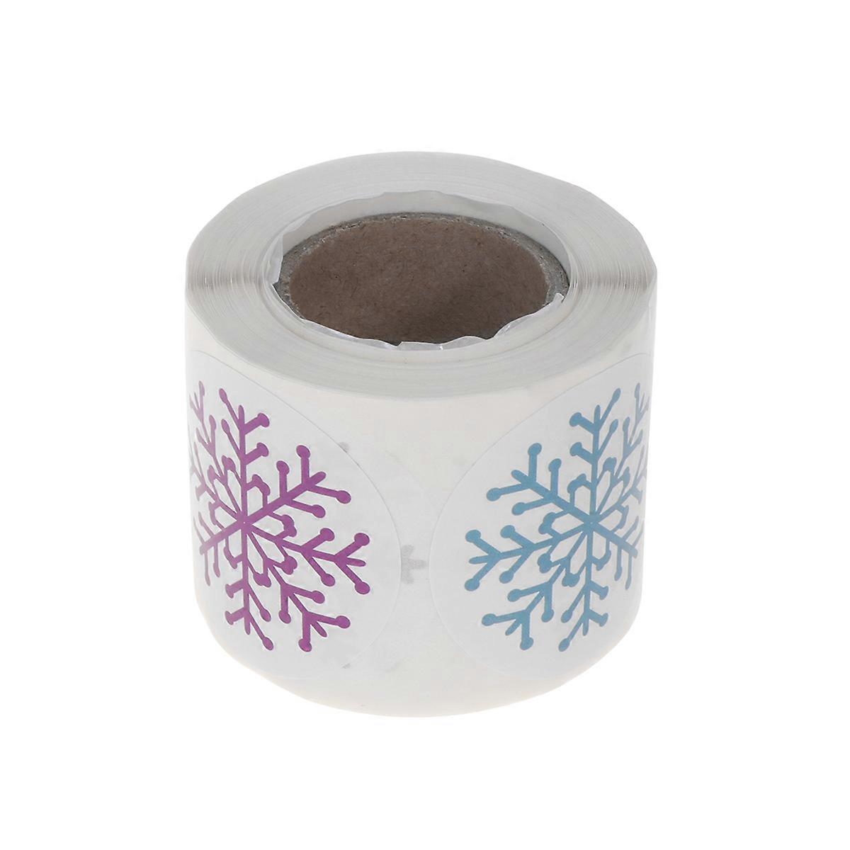 Christmas Snowflake Stickers 250Pcs Self-Adhesive Round Labels Adding Personal Touch for Party Hosts Craft Enthusiasts