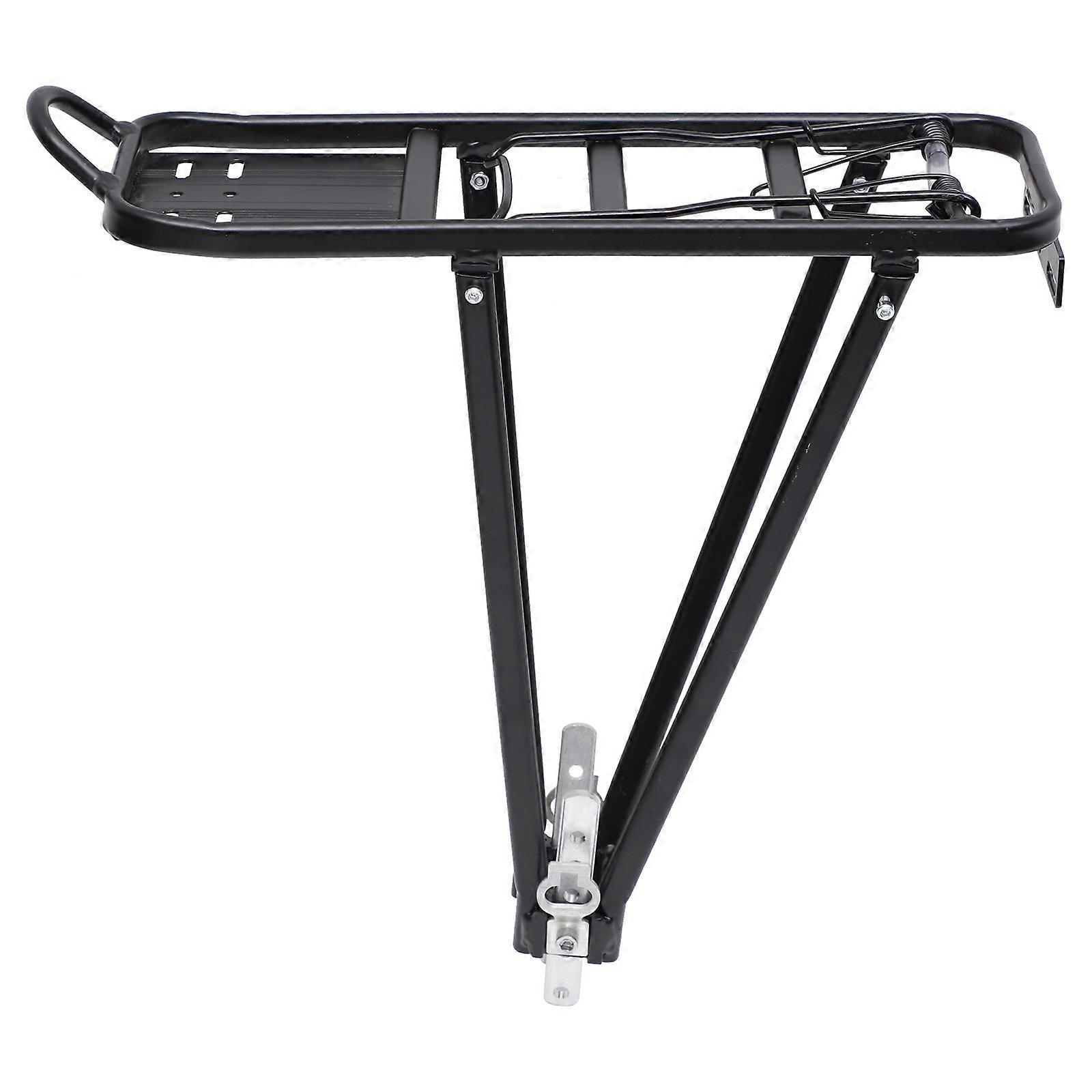 Rear Carrier Luggage Shelf Bicycles Rack For Cyclists Commuting Safety Protection With Black Aluminum Alloy 1 Set